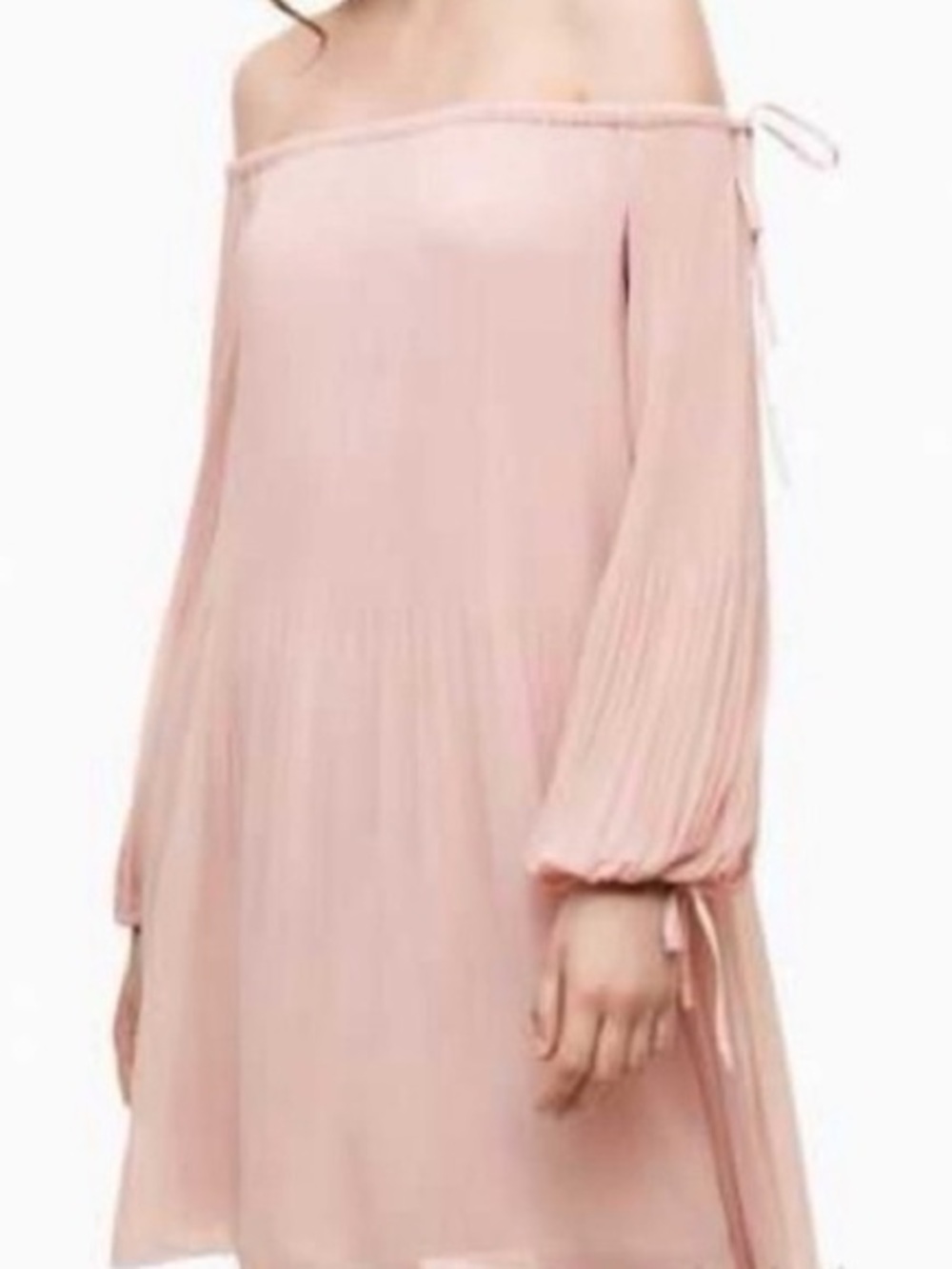 Pink Aritzia Wilfred Raison Off-Shoulder Dress